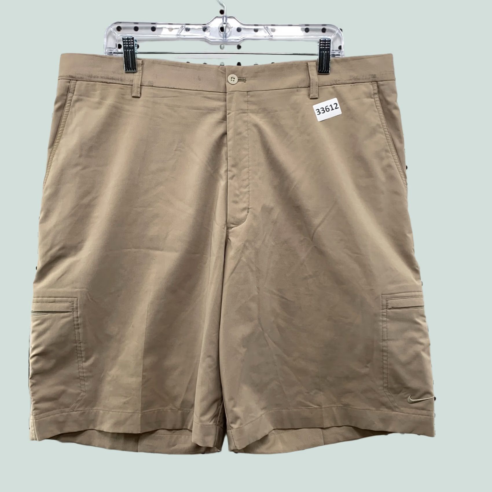 Nike Nike Shorts Mens 36x10 Brown Beige Khaki Casual FITS 36X10 Front Flat Front Chino Nike Mens Shorts Size US 36 / EU 52 - 1 Thumbnail