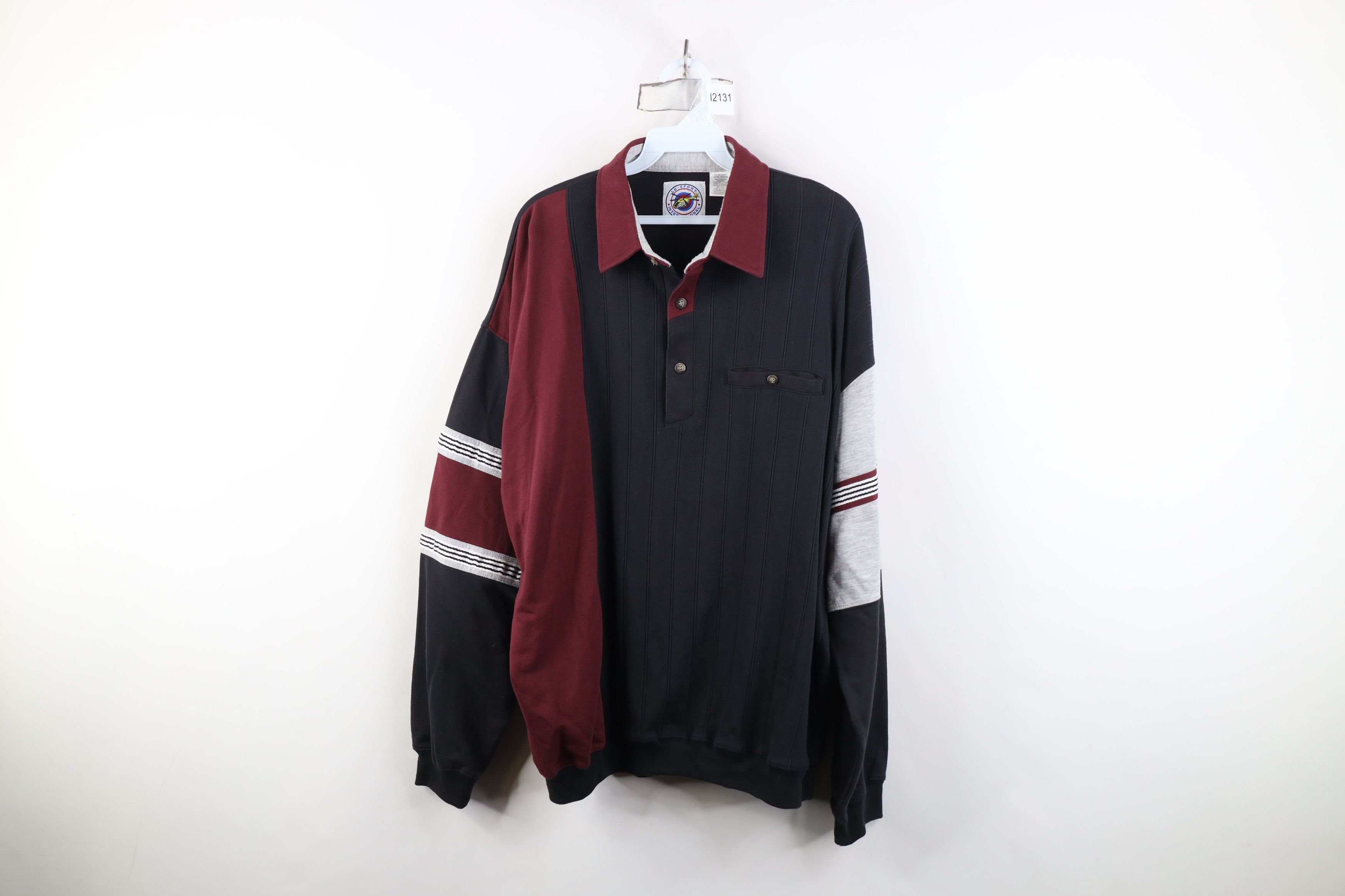 Vintage Vintage 90s Streetwear Striped Pullover Long Sleeve Polo Size US XL / EU 56 / 4 - 1 Thumbnail