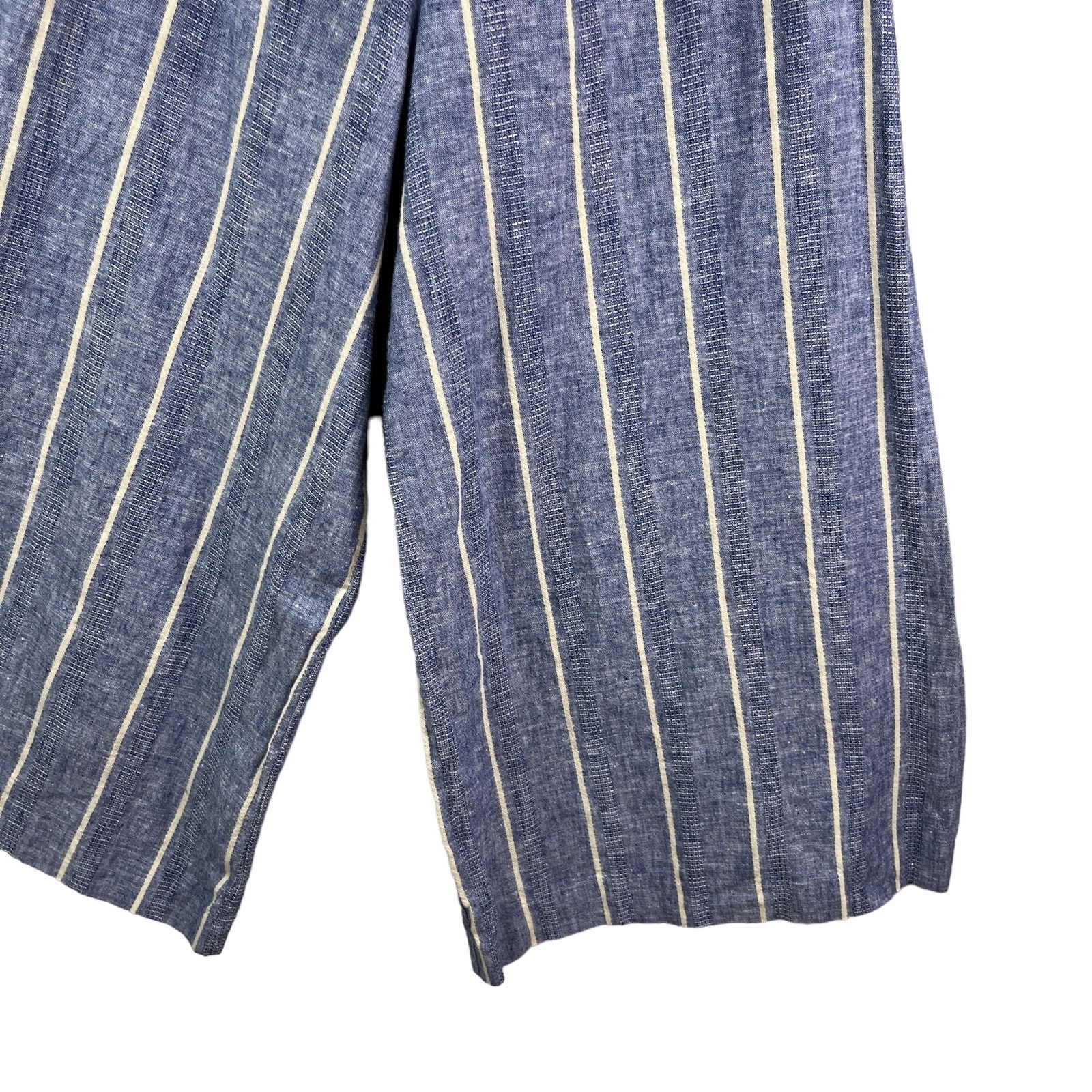 ALICE + OLIVIA Lucie Linen Striped Strapless Jumpsuit 0