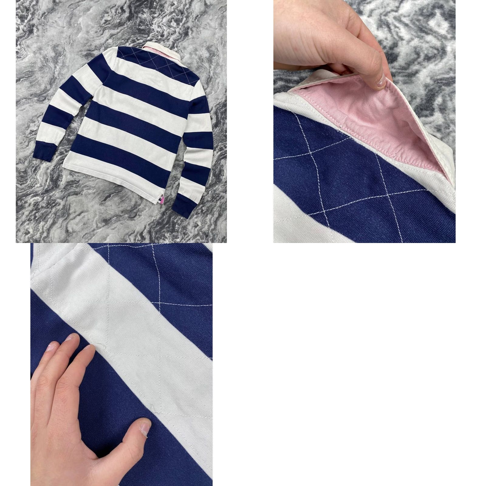Polo Ralph Lauren VINTAGE Ralph Lauren Sport Striped Long Sleeve Rugby Shirt Women Size S Blue Size S / US 4 / IT 40 - 9 Thumbnail