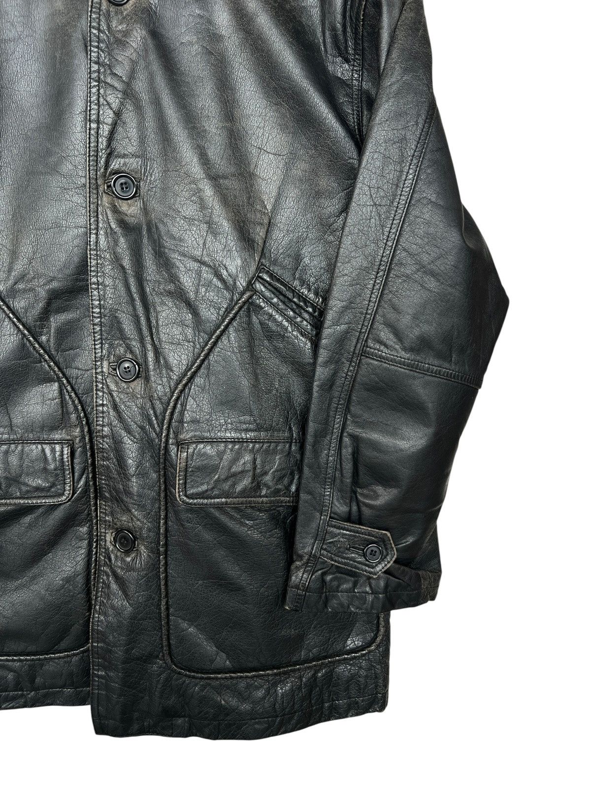 Vintage Seahop Company Black Long Coat Leather Jacket Size US L / EU 52-54 / 3 - 6 Thumbnail