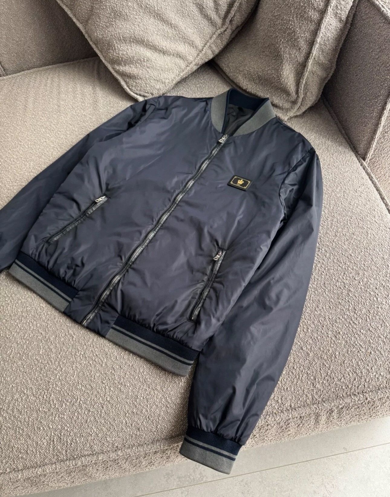Dolce & Gabbana Men's DOLCE&GABBANA Luxury Bomber Jacket Navy RARE 50 US40 M Size US M / EU 48-50 / 2 - 5 Thumbnail