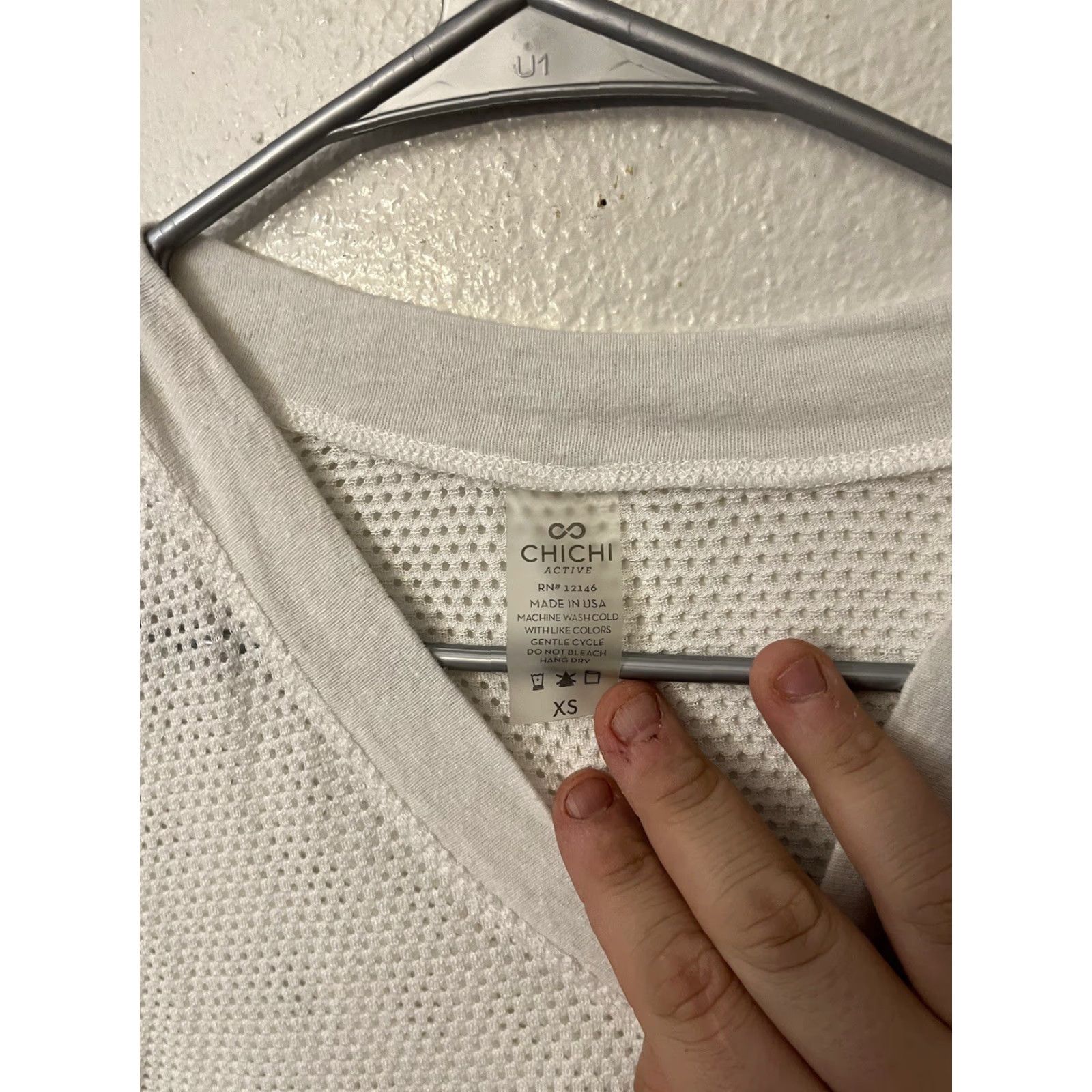 Vintage V Neck Long Sleeve Open Knit XS Towel athleisure beach boho Sheer CHICHI Active White Women Pullover Knit Shirt Size XS / US 0-2 / IT 36-38 - 4 Thumbnail