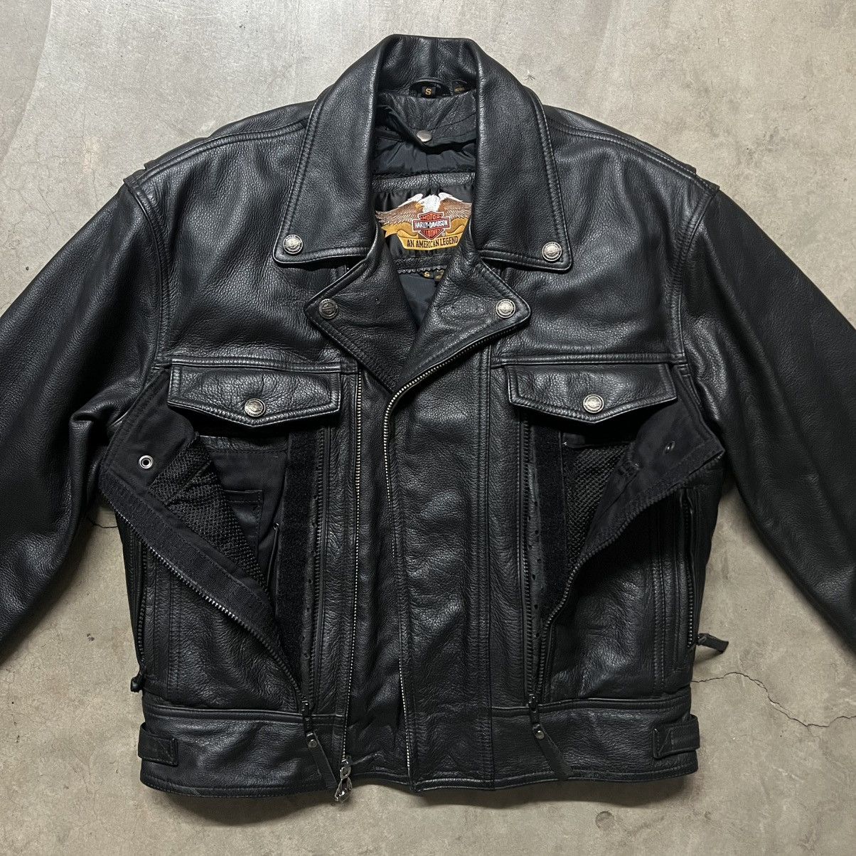 Harley Davidson × Vintage Harley Davidson “Conceal Carry” Motorcycle Leather Jacket Size US S / EU 44-46 / 1 - 3 Thumbnail