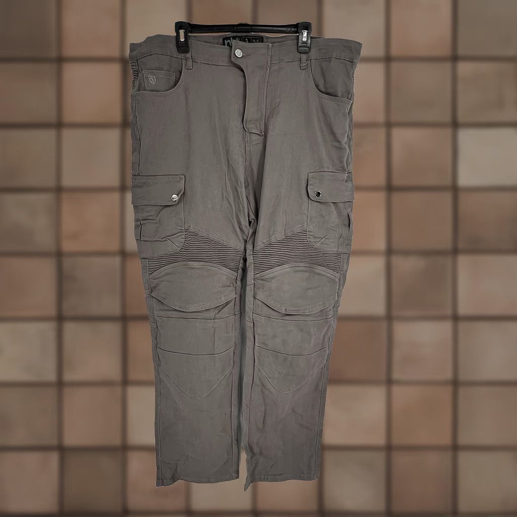 Vintage NBT Clothing Men Pants Gray Cargo Twill 40x32 Motorcycle Moto Safety Casual Slim Fit Zip Front Pockets Womens? Size US 40 / EU 56 - 1 Thumbnail