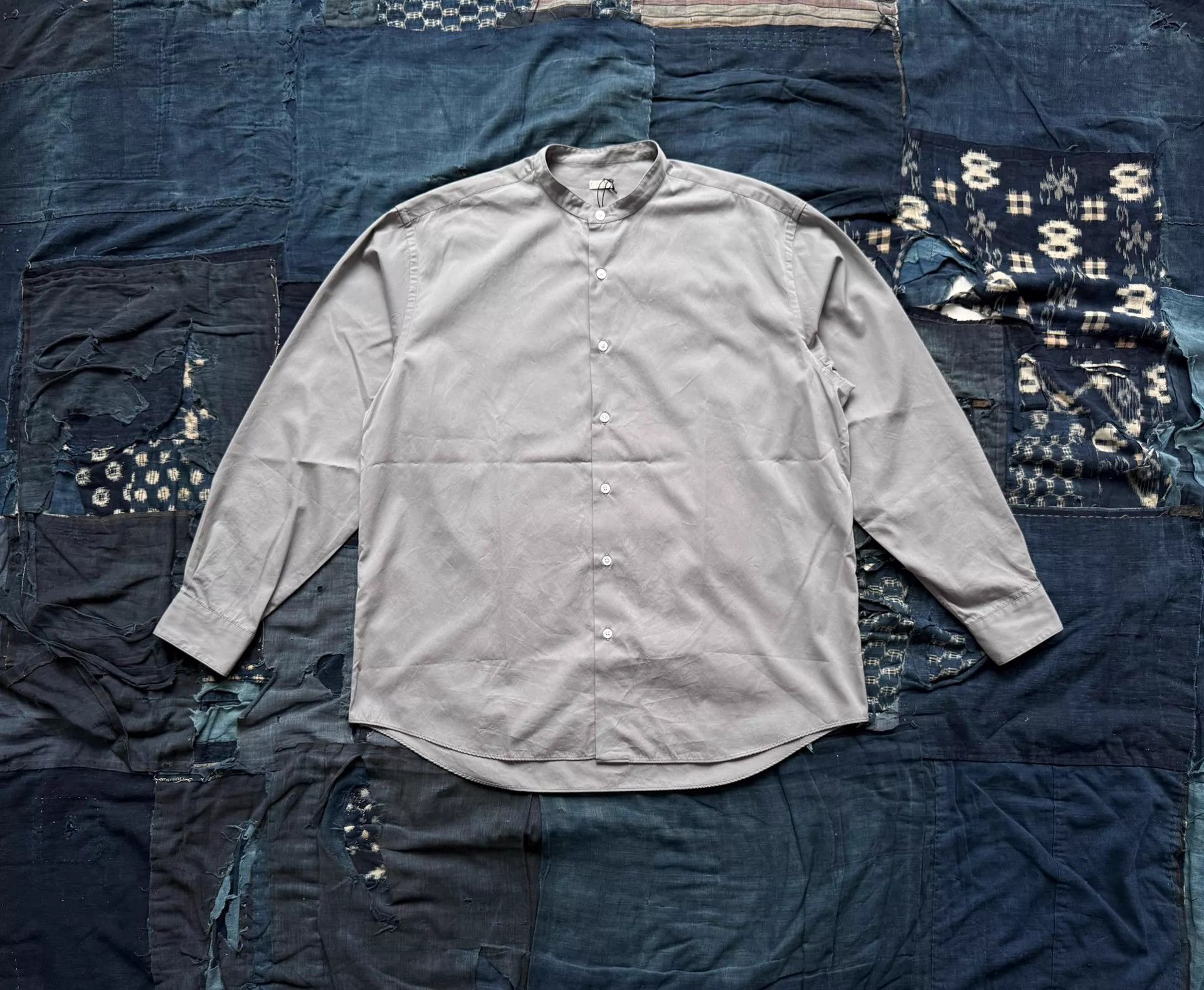 A.PRESSE A.PRESSE 25SS Collarless LS Shirt Gray 2 Size US M / EU 48-50 / 2 - 1 Thumbnail