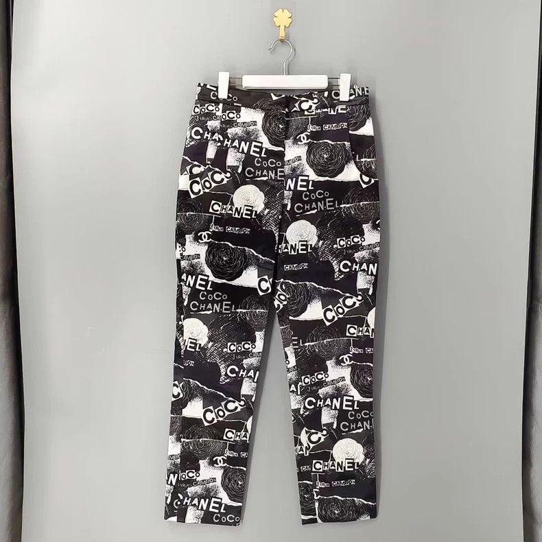 Chanel Chanel Camellia Logo Print Jeans - dmc Size US 31 - 1 Thumbnail