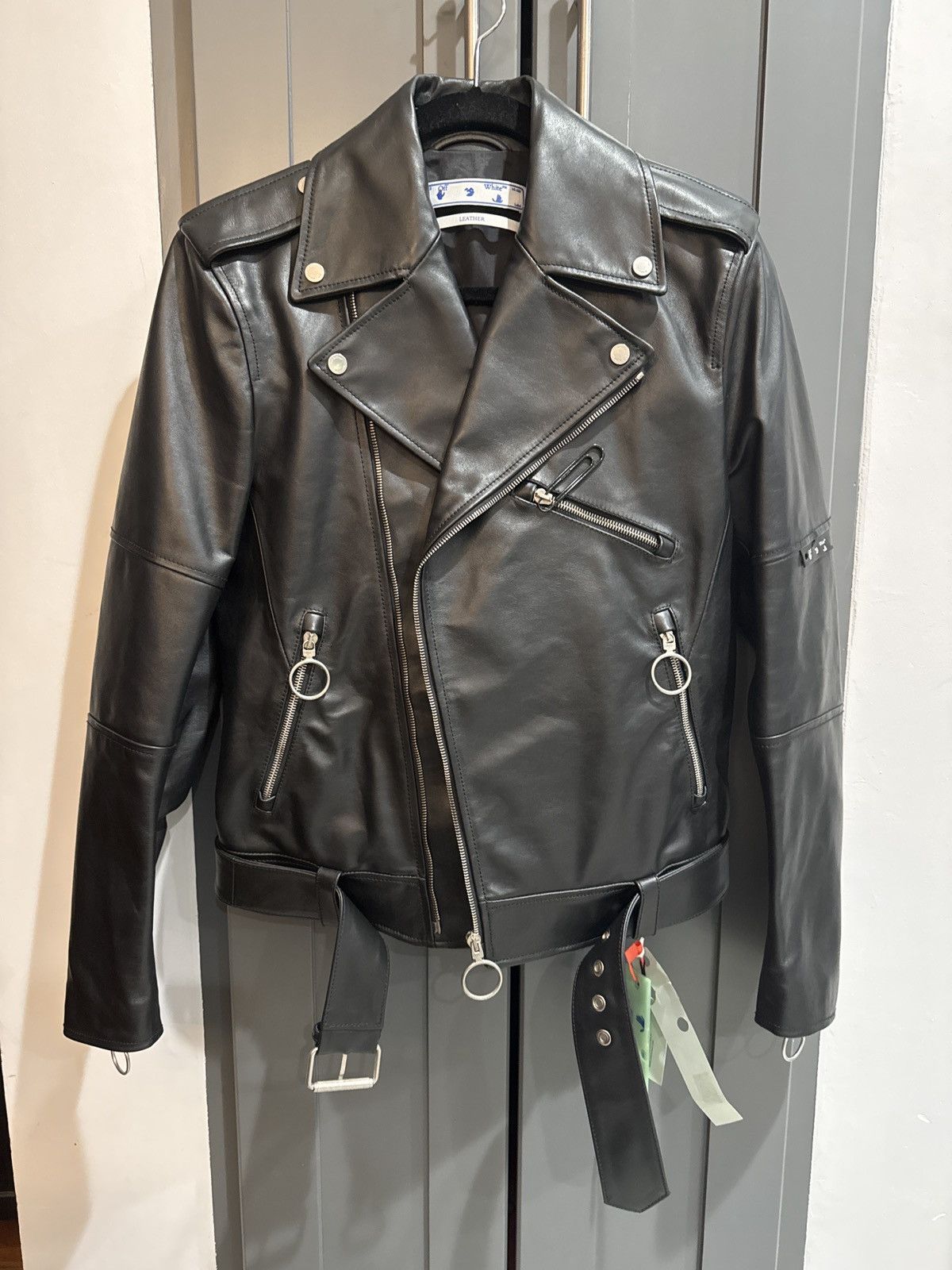 Off-White Black leather Biker Size US S / EU 44-46 / 1 - 1 Thumbnail