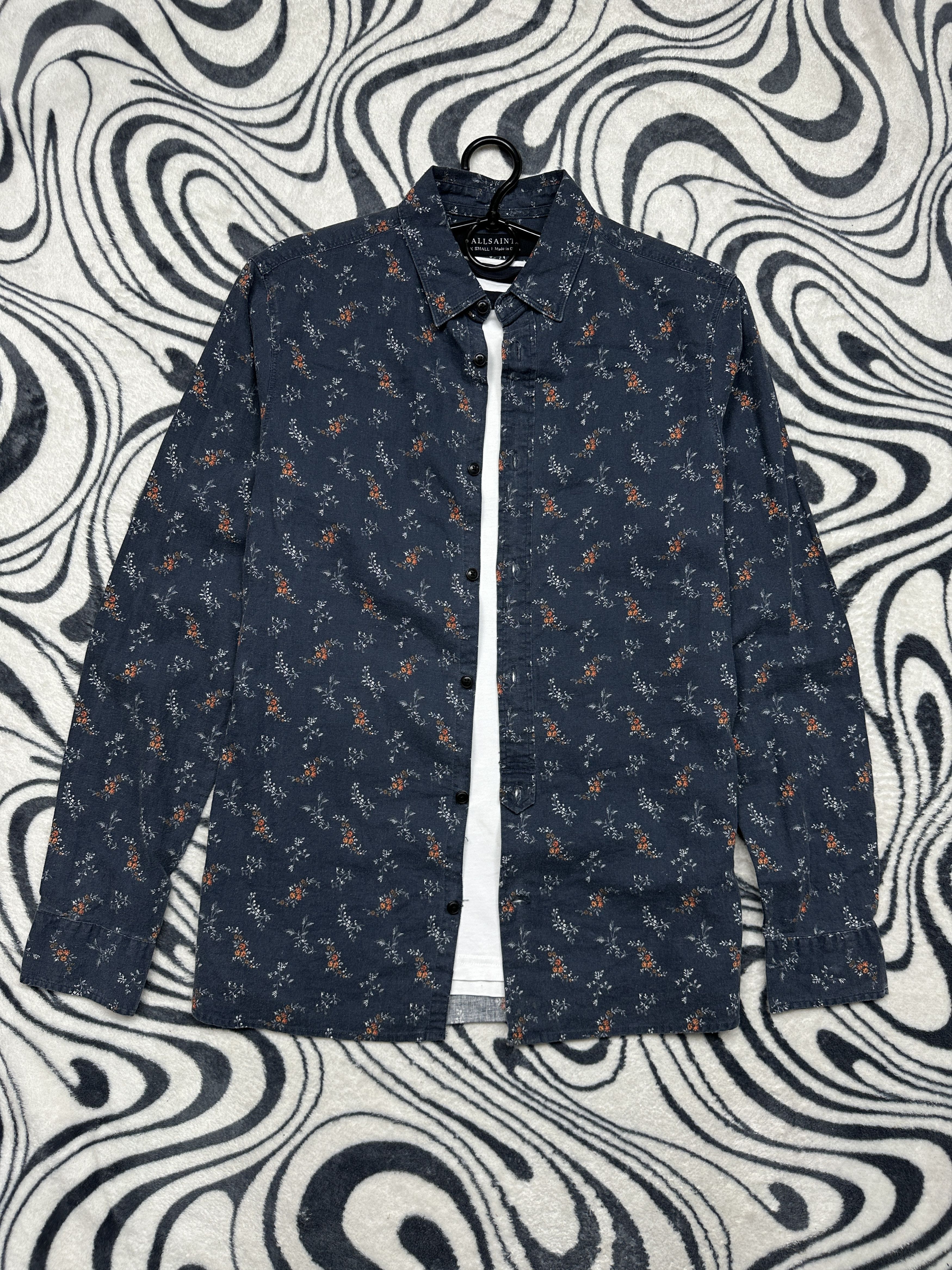 Allsaints Allsaints Mens Chesaw Floral Print Linen Long Sleeve Shirt Size US XS / EU 42 / 0 - 1 Thumbnail
