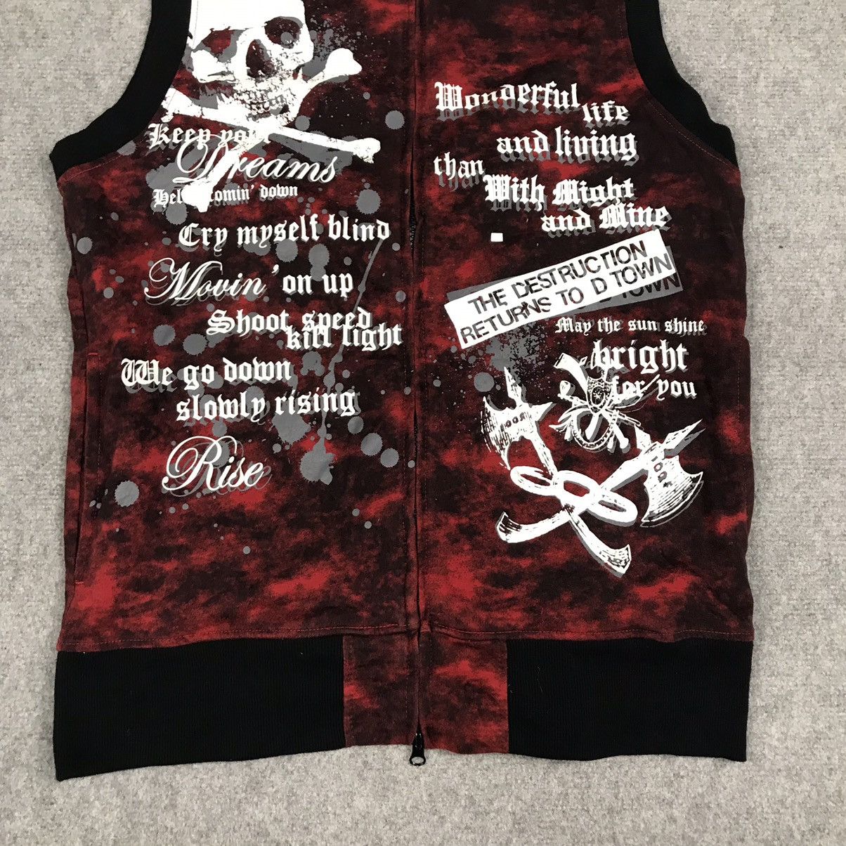 If Six Was Nine × Japanese Brand Japanese brand Red Black Punk Vest Jacket Size US M / EU 48-50 / 2 - 3 Thumbnail