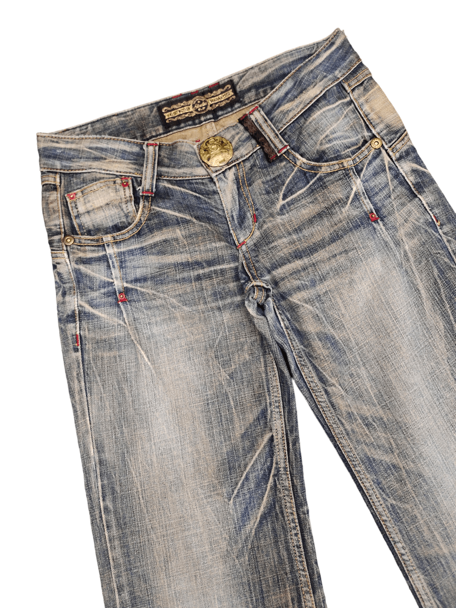 If Six Was Nine Flare Jeans Studio RP Lace Pocket Faded Bootcut Jpg Style Size US 27 - 5 Thumbnail