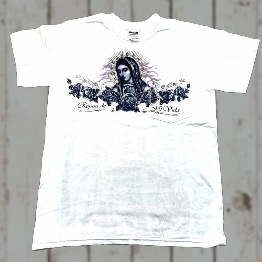 Gildan Gildan T-Shirt Virgin Mary Double-Sided Graphic Small Cotton Short Sleeve Men Size US S / EU 44-46 / 1 - 1 Thumbnail