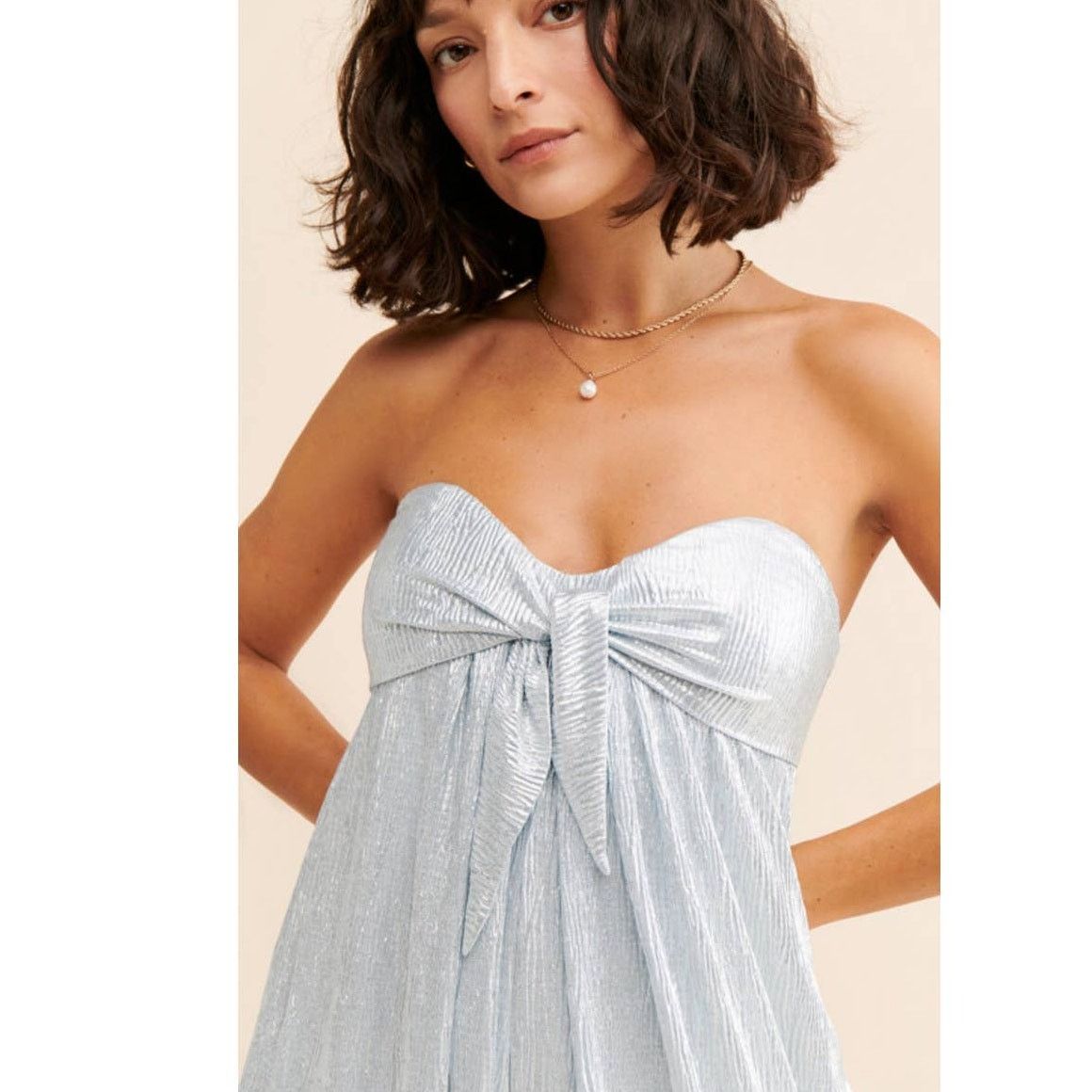 Free People New Free People Olivia Strapless Metallic Jumpsuit $300 Sz S Size 28" / US 6 / IT 42 - 6 Thumbnail