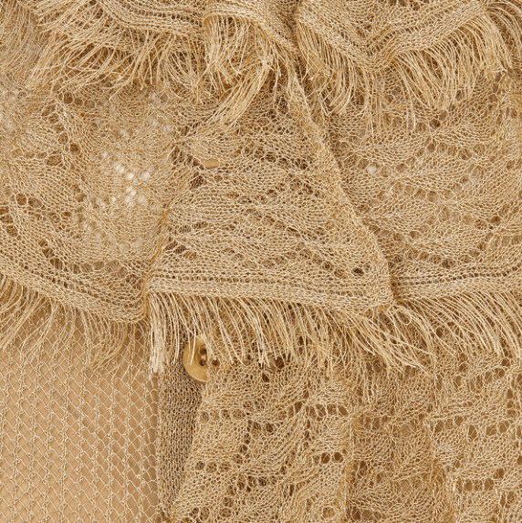 Dior o1w1db10525 314S06 Frilled Top Sweater in Gold Size XS / US 0-2 / IT 36-38 - 3 Thumbnail