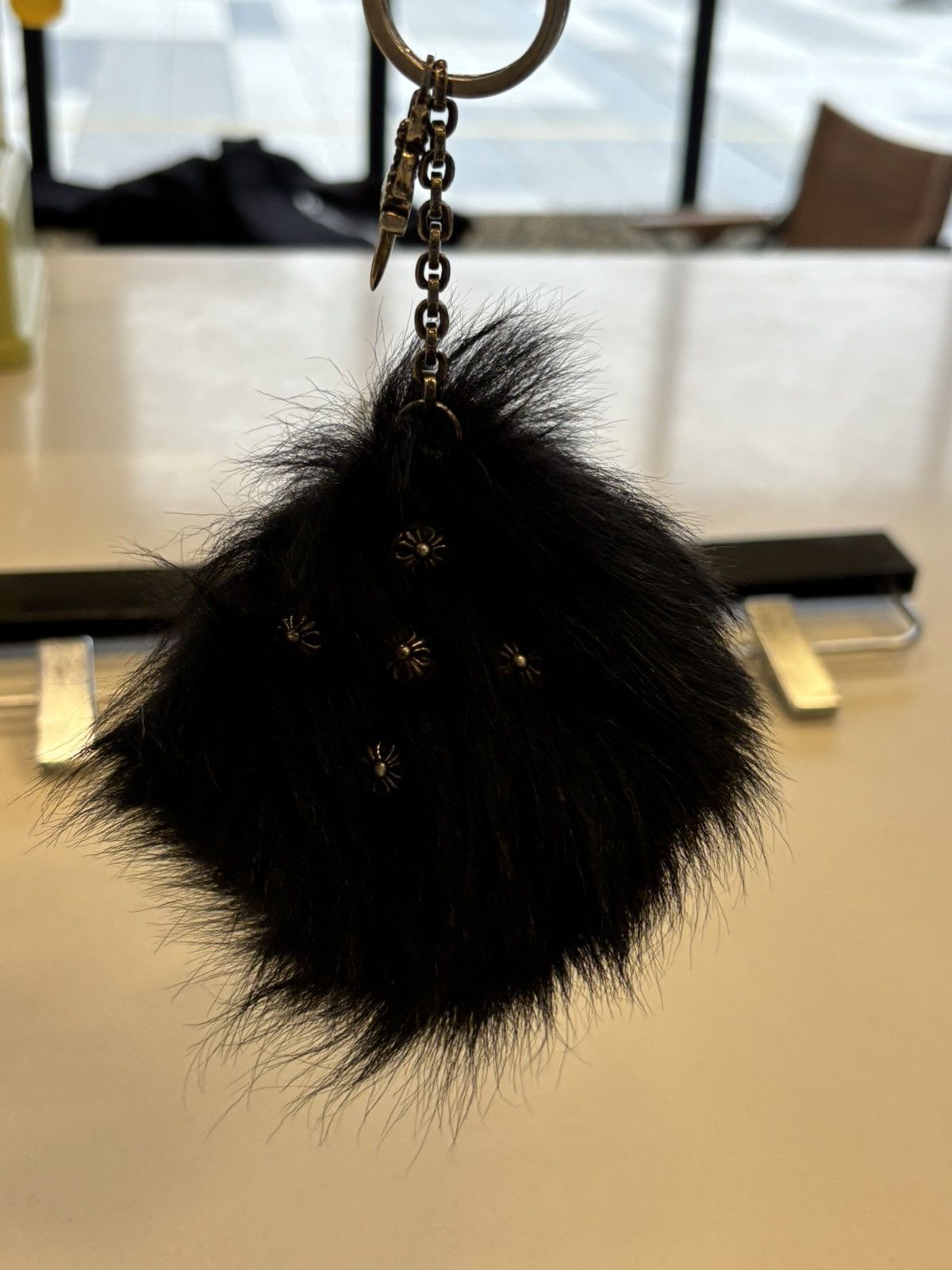 Chrome Hearts VIP dagger silver fur dice key chain charm Size ONE SIZE - 1 Thumbnail