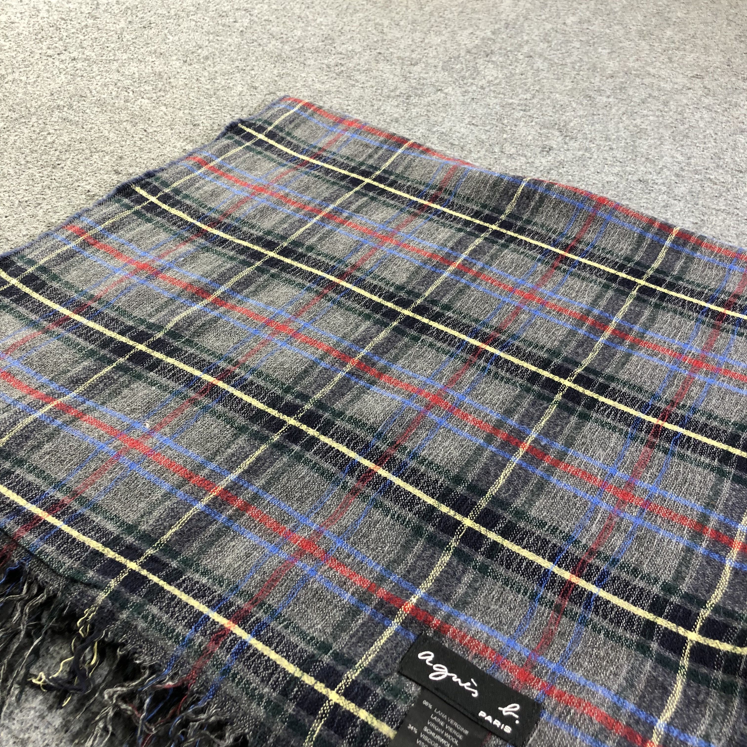 agnes b. Agnes B. Tartan Wool Scarf Muffler V1312 Size ONE SIZE - 3 Thumbnail