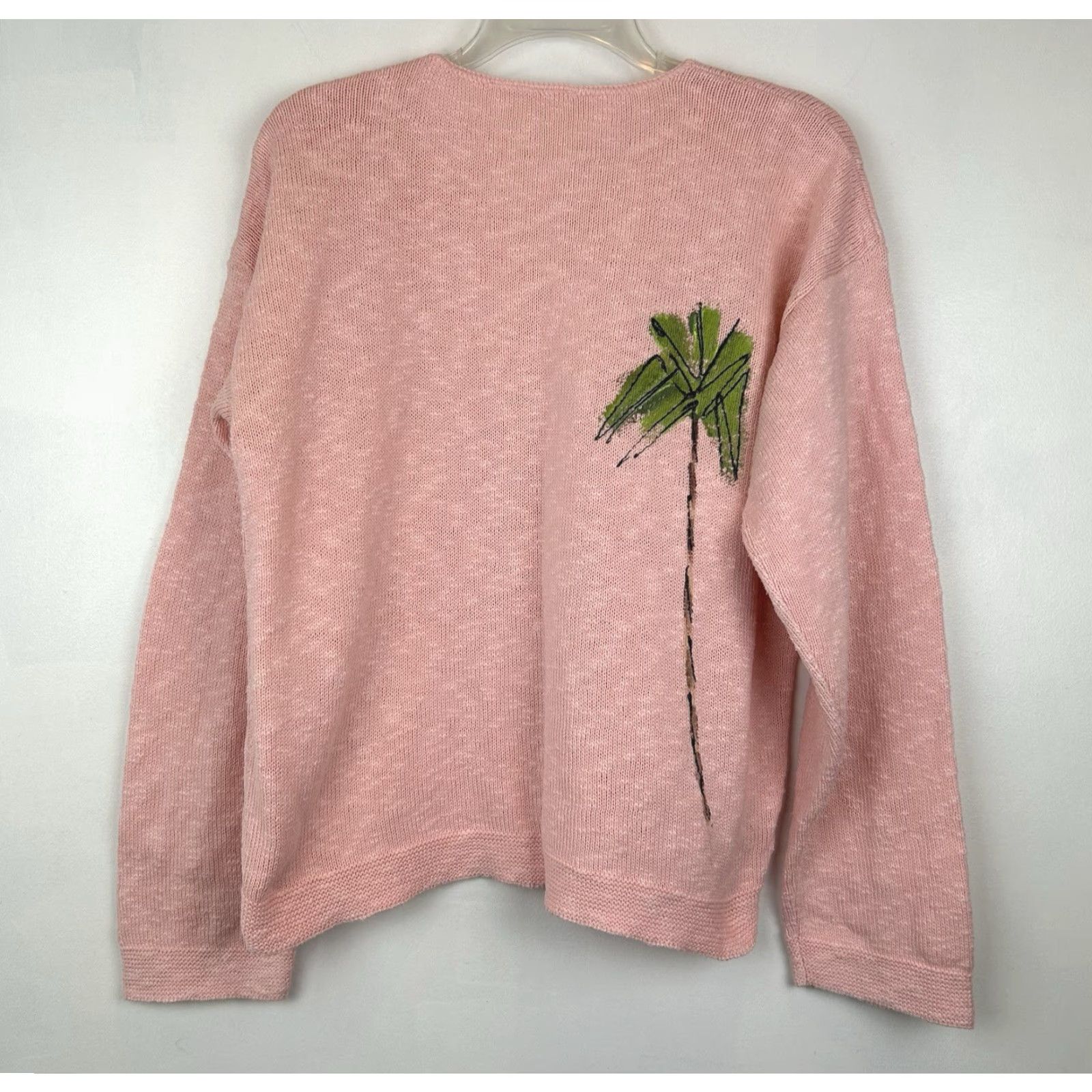 Vintage VINTAGE Victoria Tropical Sweater Women L Pink Knit Cardigan 3D Embroidered Sequin Size L / US 10 / IT 46 - 2 Thumbnail