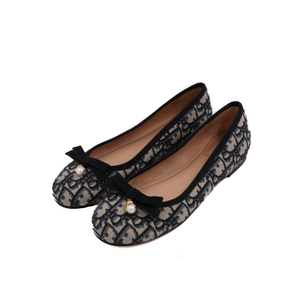 Dior os11x0326 Poeme Ballet Flats in Blue / Beige Size US 10 / IT 40 - 3 Thumbnail