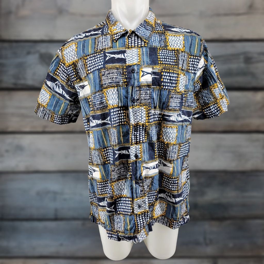 Vintage Columbia PFG Button Down Shirt Mens Large Fishing Print All Over Print Shirt Adult Regular Short Sleeve Button-Up Size US L / EU 52-54 / 3 - 1 Thumbnail