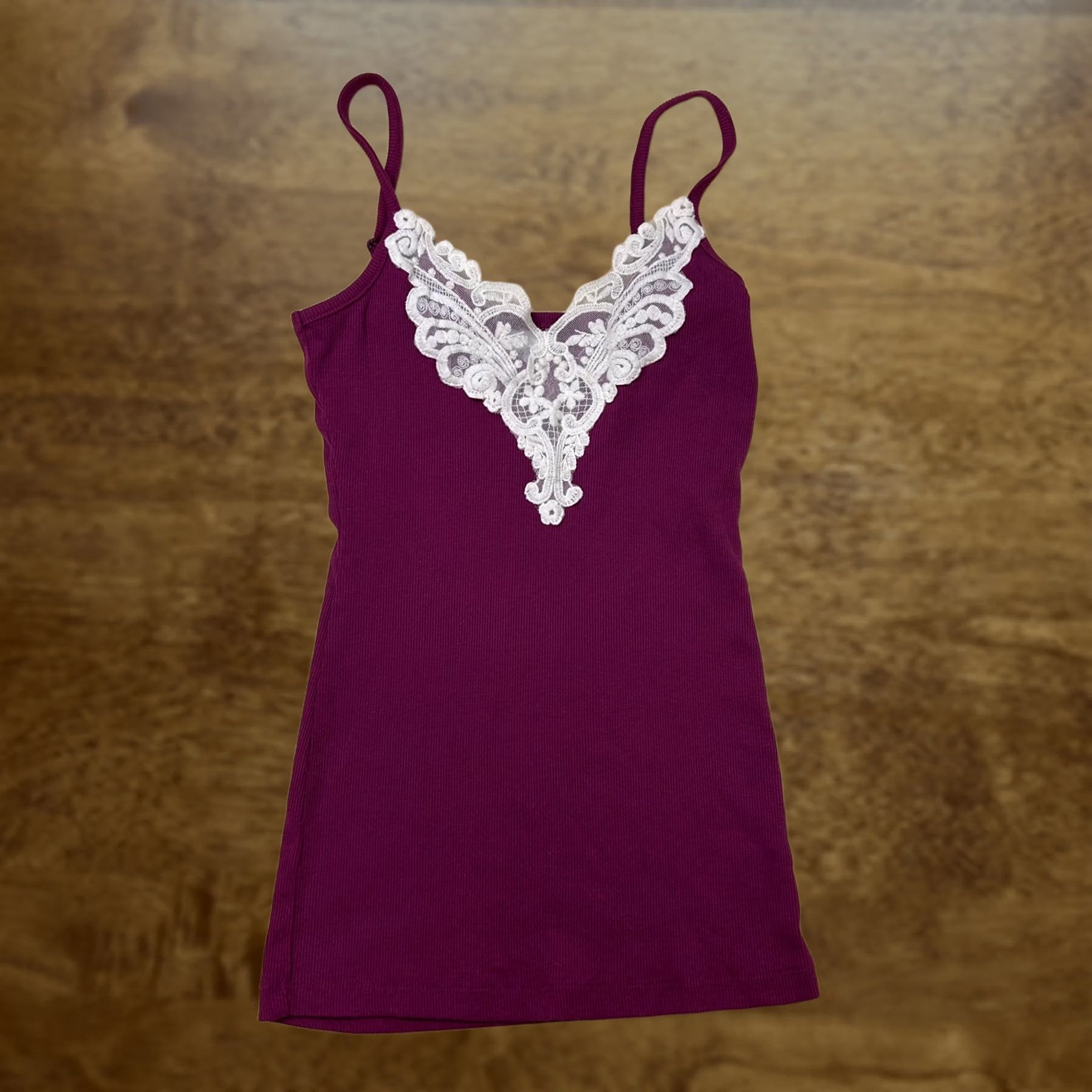 Vintage Y2K Bongo Tank Top Womens XL Purple Lace Trim Cami Camisole Strappy Shirt Size XL / US 12-14 / IT 48-50 - 1 Thumbnail