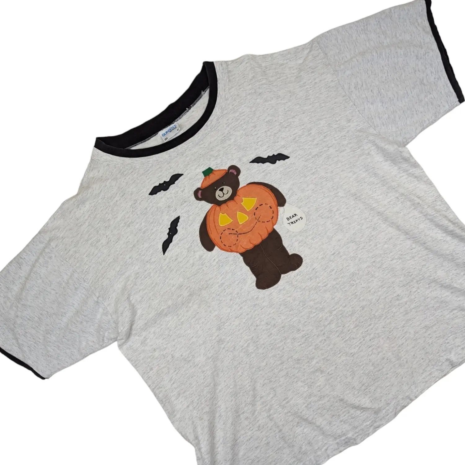 Vintage Vintage SUN BELT Teddy Bear Halloween Pumpkin Graphic Tee Size US XL / EU 56 / 4 - 3 Thumbnail