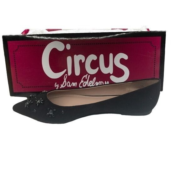 Sam Edelman Circus By Sam Edelman Black Velvet Flats With Rhinestone & S Size US 7.5 / IT 37.5 - 5 Thumbnail