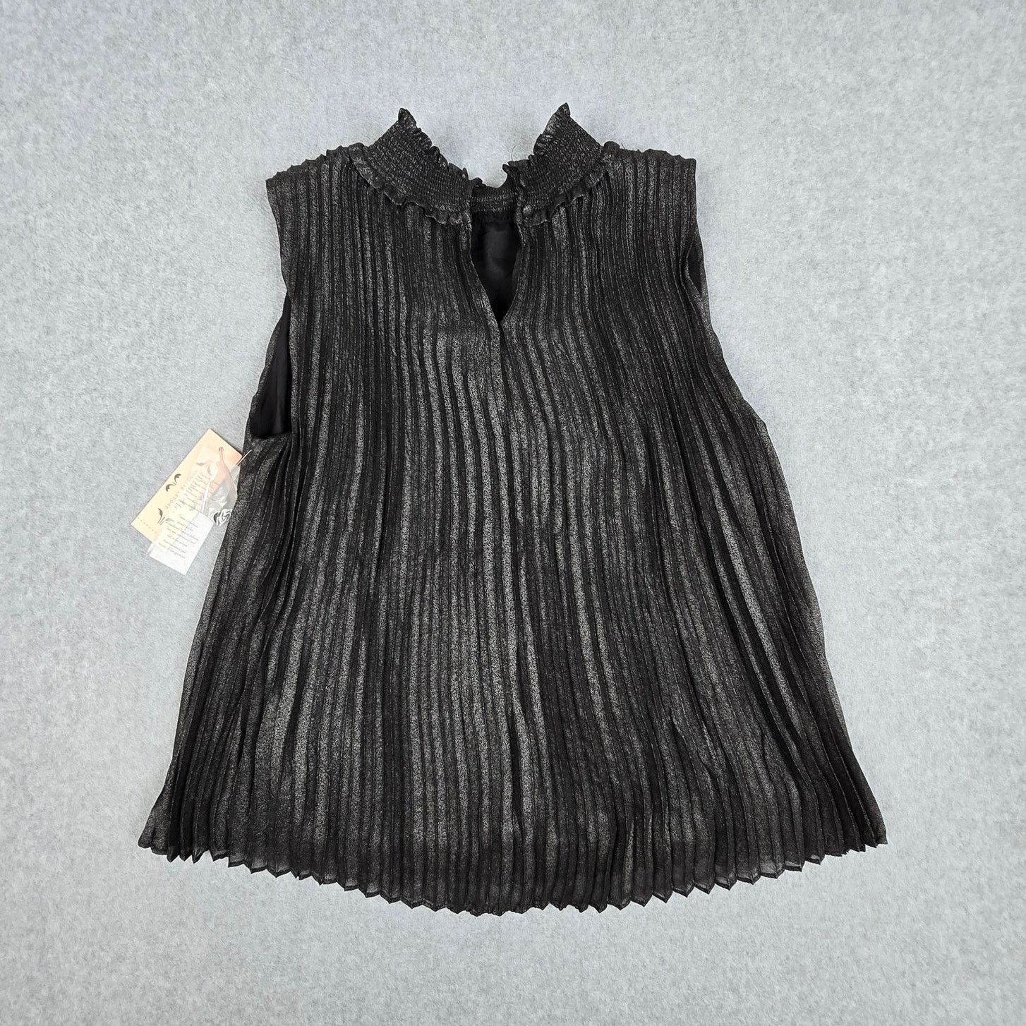 Nanette Lepore Nanette Lepore Medium Blk Sleeveless Accordion Pleat Blouse Size M / US 6-8 / IT 42-44 - 6 Thumbnail