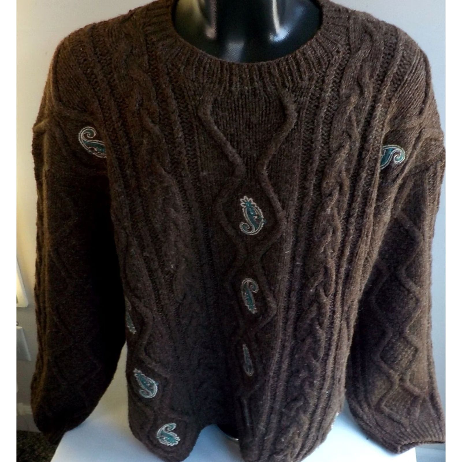 Avenue Avenue A Mireille Bitton Crewneck Sweater Fabrics Wool Brown XS S Sleeves 24 Length 29 Men Pullover Vintage - Mens Size US S / EU 44-46 / 1 - 2 Thumbnail