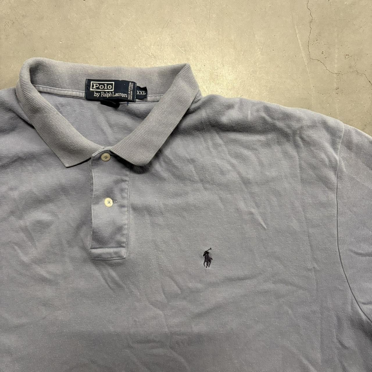 Polo Ralph Lauren Crazy Vintage Y2K/2000s Faded Baby Blue Polo Ralph Lauren Polo Shirt! Size US XXL / EU 58 / 5 - 2 Thumbnail