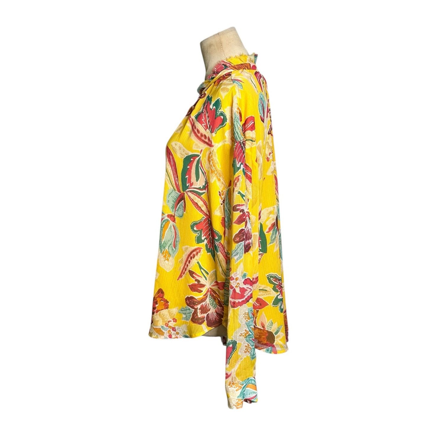 Anthropologie Pilcro yellow floral long sleeves blouse size 1X Size XL / US 12-14 / IT 48-50 - 10 Thumbnail