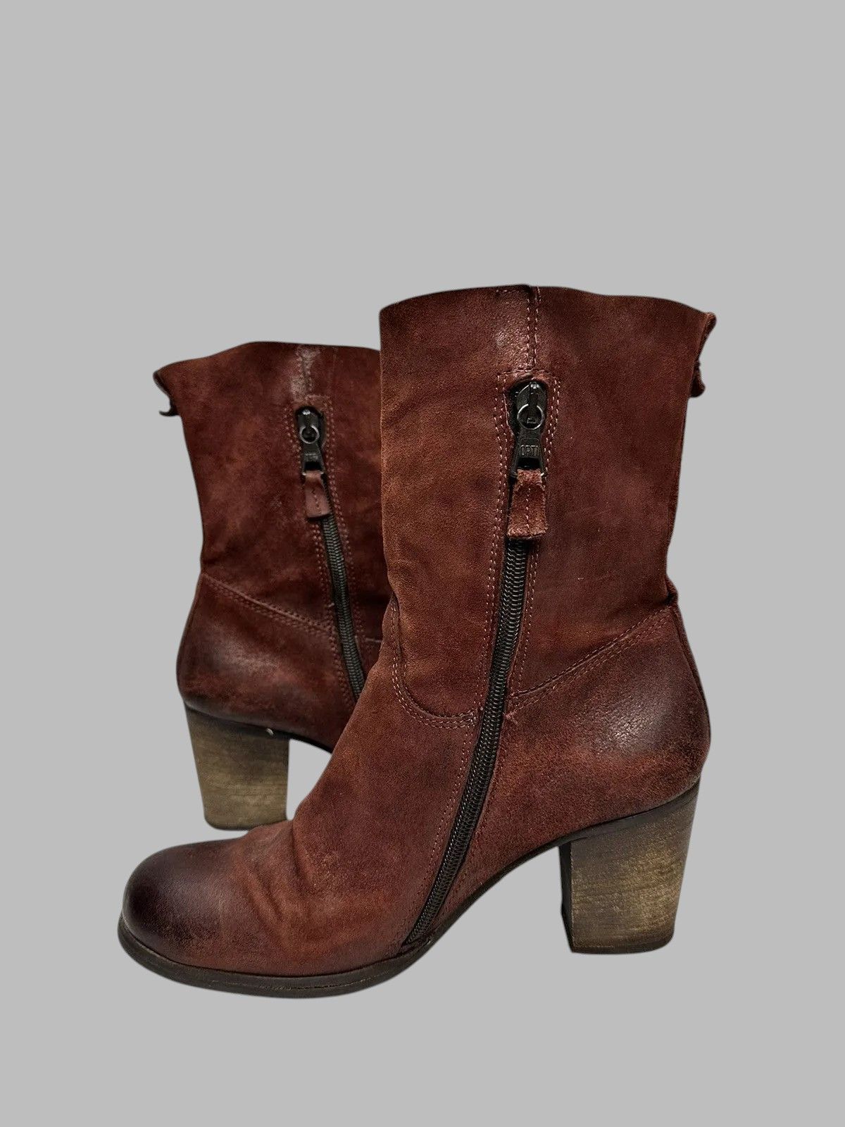 If Six Was Nine Women’s 37 Lavorazione Artigiana Red Suede Leather Boots Size US 7 / IT 37 - 7 Thumbnail