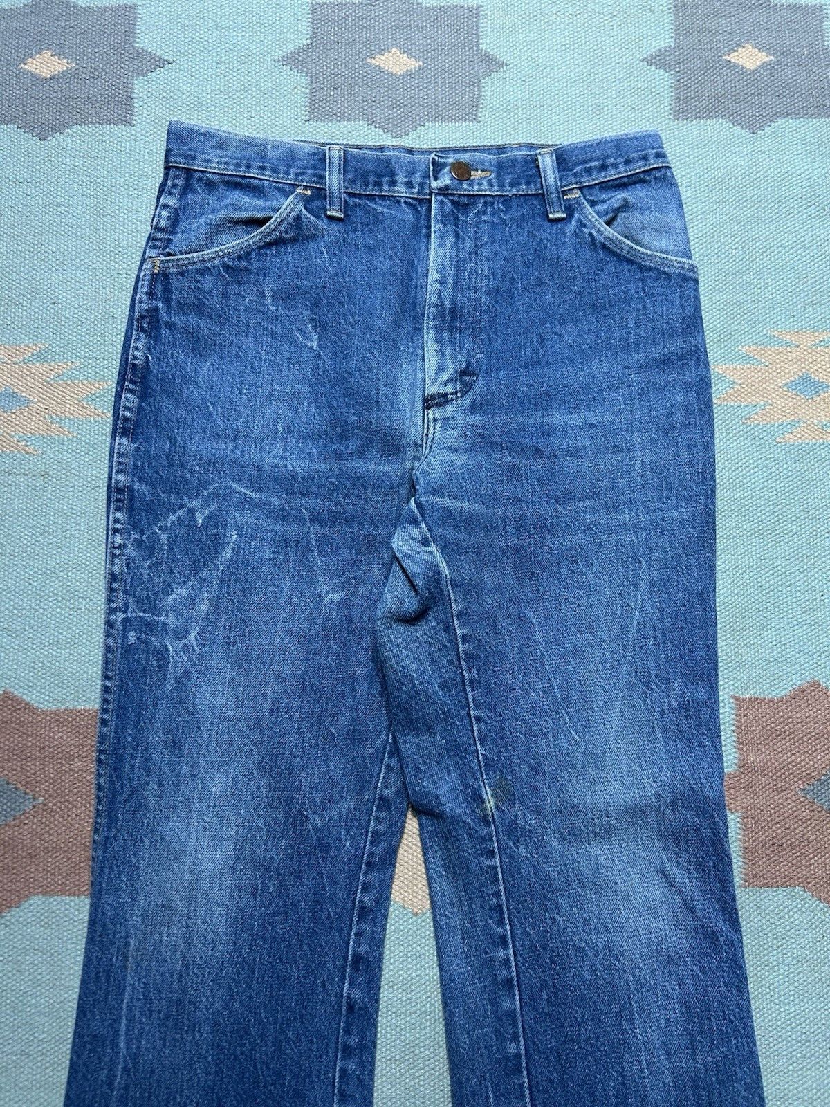 Vintage Vtg 80s rustler jeans faded bootcut cowboy western USA 30x29 Size US 30 / EU 46 - 3 Thumbnail