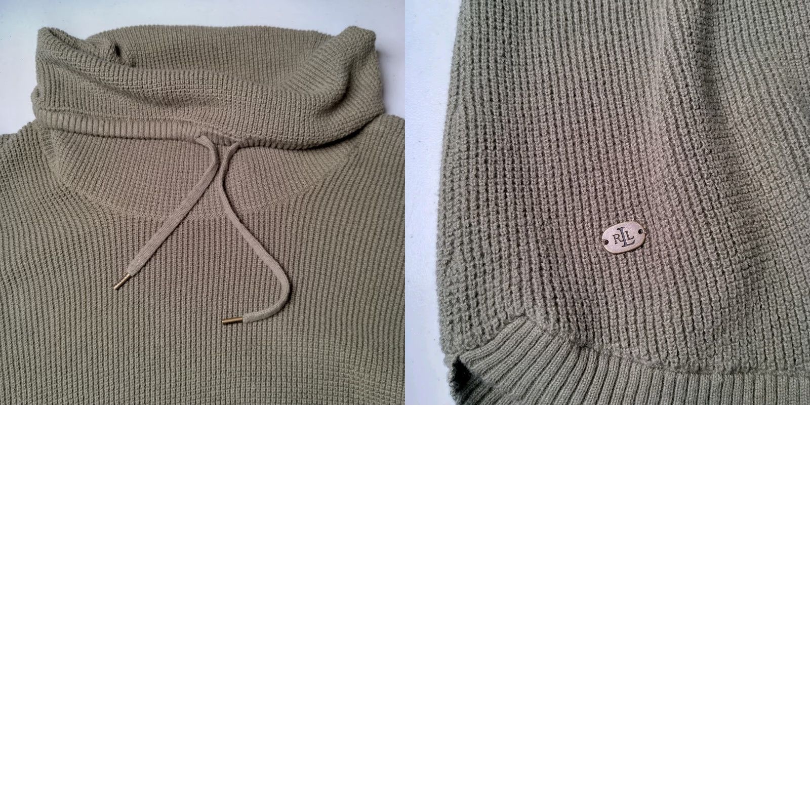 Ralph Lauren Lauren Ralph Lauren Shirt Women Medium High Neck Army Green Waffle Knit Top Size M / US 6-8 / IT 42-44 - 9 Thumbnail