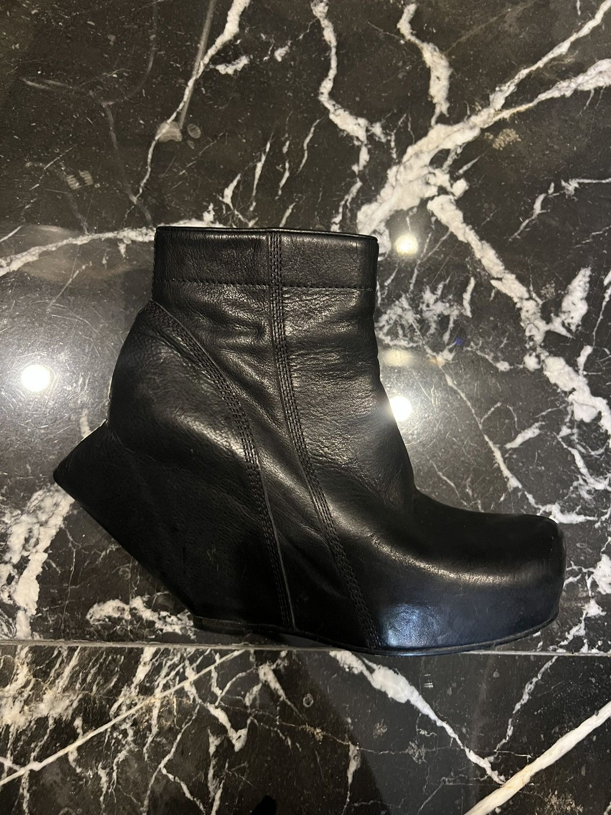 Rick Owens Rick Owens black turbo ankle boots with peak wedge Size US 5 / IT 35 - 5 Thumbnail