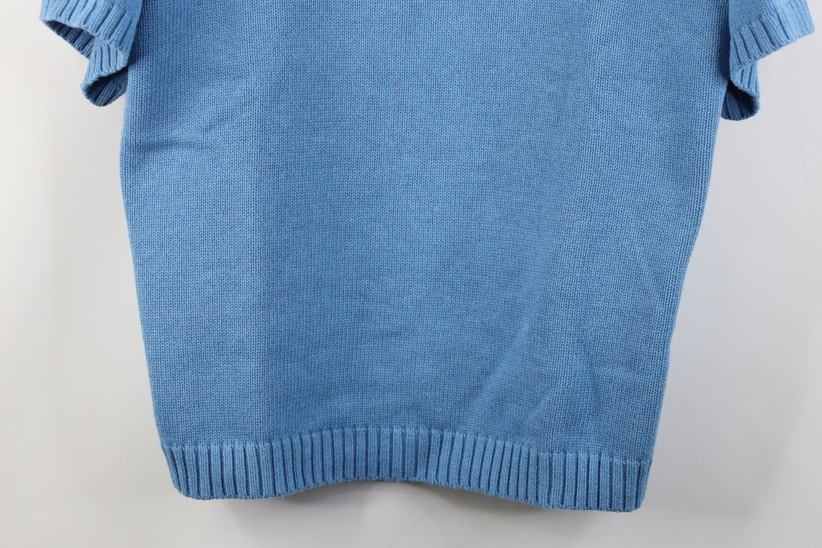 Lands' End Vintage 90s Lands End Blank Cotton Knit Short Sleeve Sweater Size XXL / US 16-18 / IT 52-54 - 3 Thumbnail