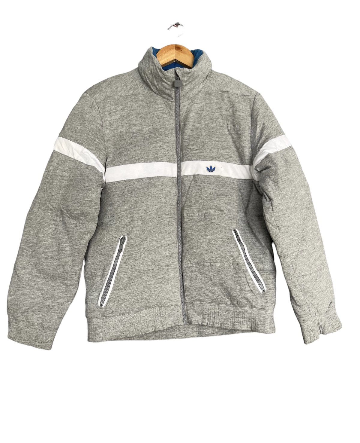image of Adidas Trefoil Jacket in Grey, Men's (Size Small)