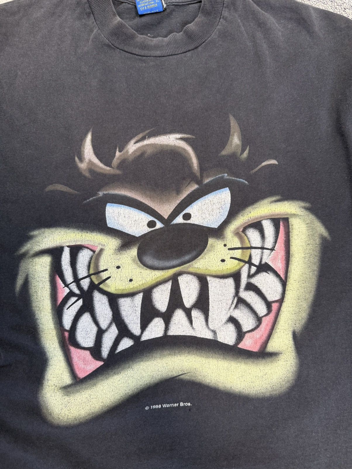 Warner Bros Vintage 1998 Looney Tunes Taz Long Sleeve Shirt Black S-M Size US M / EU 48-50 / 2 - 12 Thumbnail
