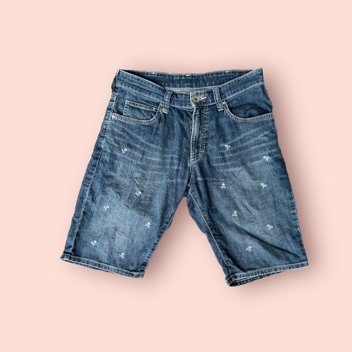 Vintage × Wrangler VINTAGE WRANGLER SKULL EMBROIDERED DENIM SHORTS Size US 28 / EU 44 - 2 Thumbnail