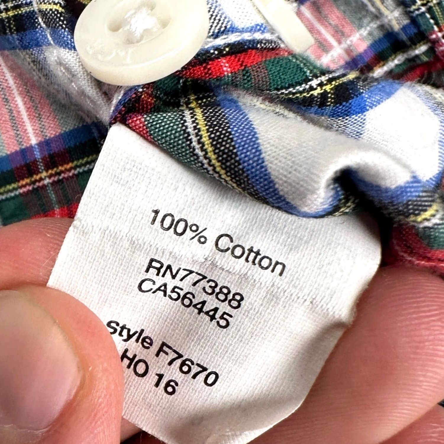 Vintage J Crew Mens Button Down Shirt Large Red White Plaid Long Sleeve Pocket Slim Fit Size US L / EU 52-54 / 3 - 7 Thumbnail