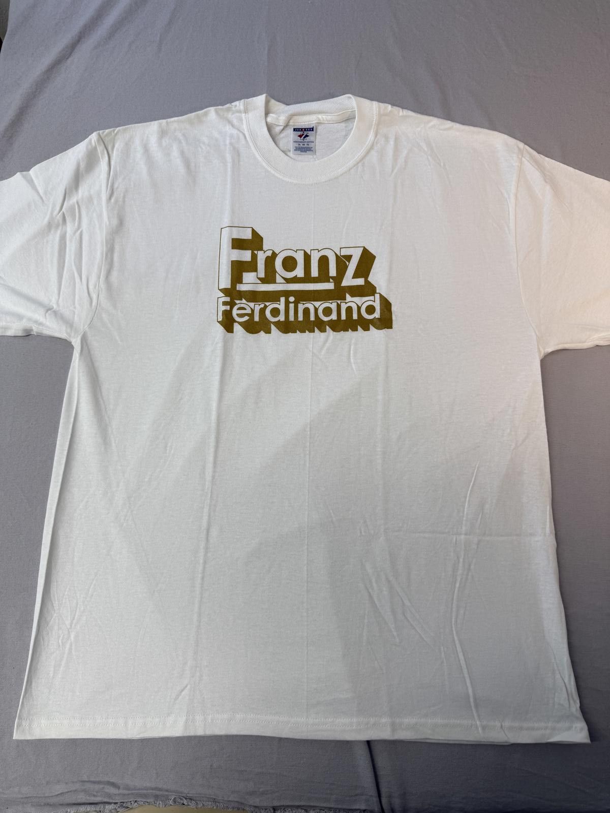 Designer Y2K Franz Ferdinand T-shirt - 2004 Gold Ink Tee - XL Size US XL / EU 56 / 4 - 1 Thumbnail