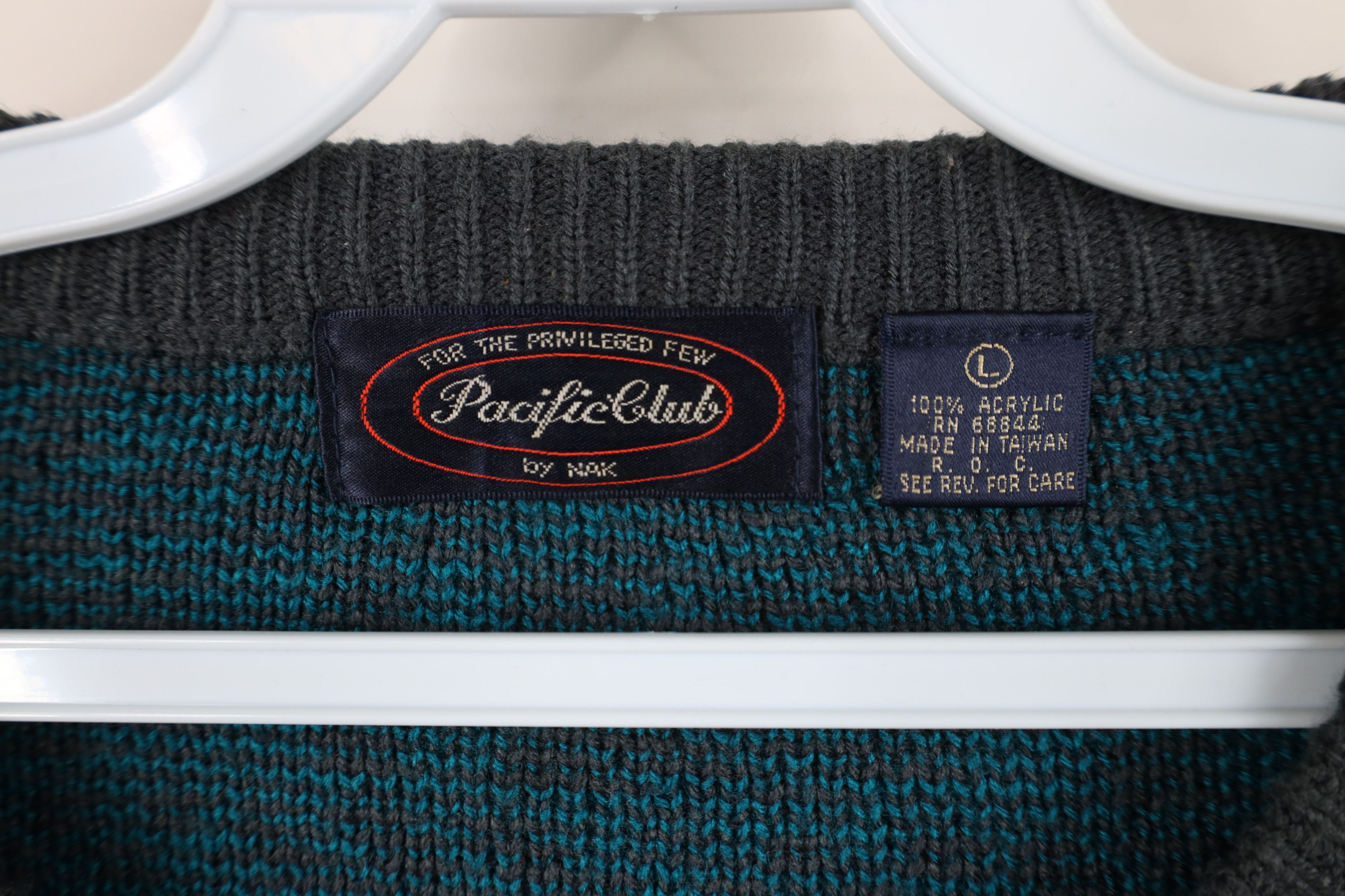 Vintage Vintage 90s Streetwear Checkered Knit Crewneck Sweater Size US L / EU 52-54 / 3 - 7 Thumbnail