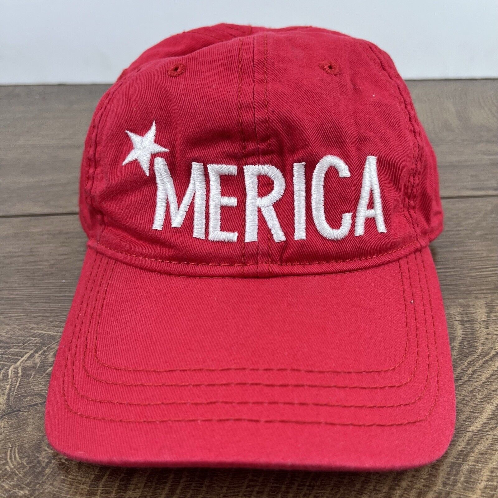 Other Merica Hat America Hat Red Cap Adjustable Hat Red Adult Fit Size ONE SIZE - 4 Thumbnail