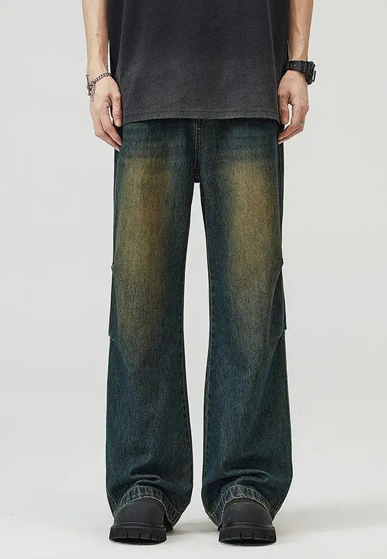 Japanese Brand Fujita x Aoba Vintage washed distressed flared loose jeans Size US 33 - 1 Thumbnail