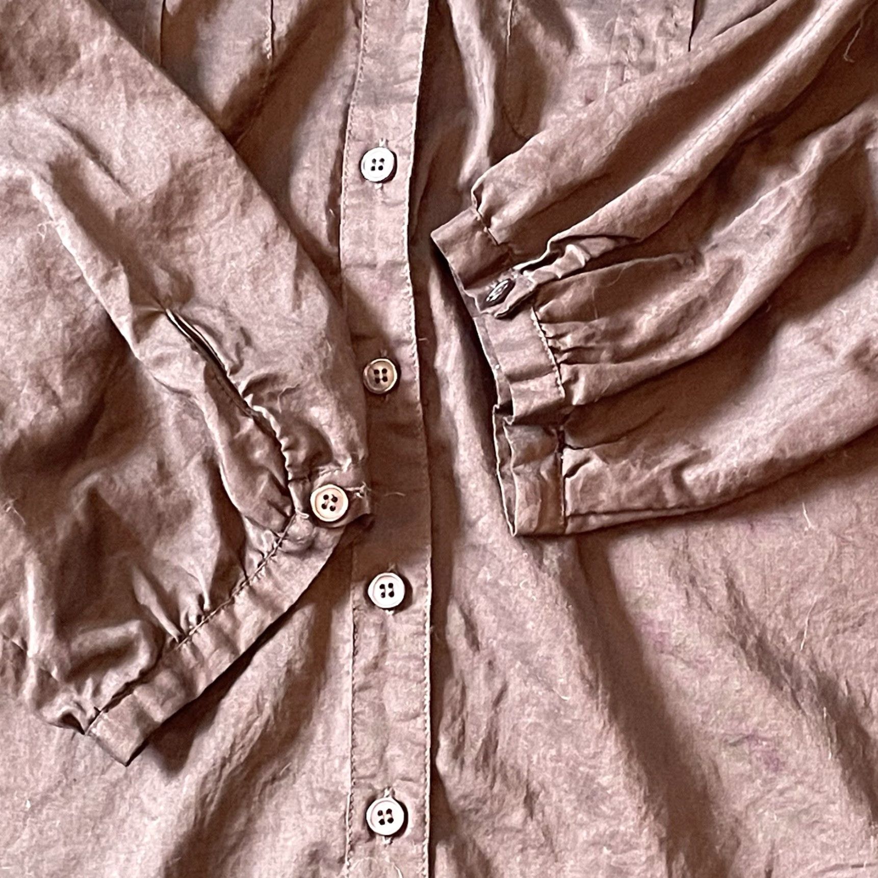 Vintage Chico’s Button-Up Shirt Brown Cotton 3/4 Sleeve Small Chico’s 0 Women Regular Size Small Button-Up Casual Knits Lightweight Pockets Size S / US 4 / IT 40 - 4 Thumbnail