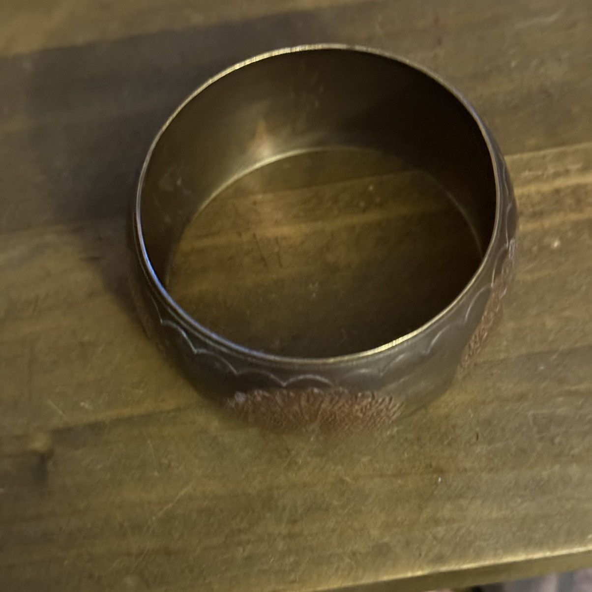 Vintage Vintage brass etched peacock wide bangle bracelet Size ONE SIZE - 3 Thumbnail