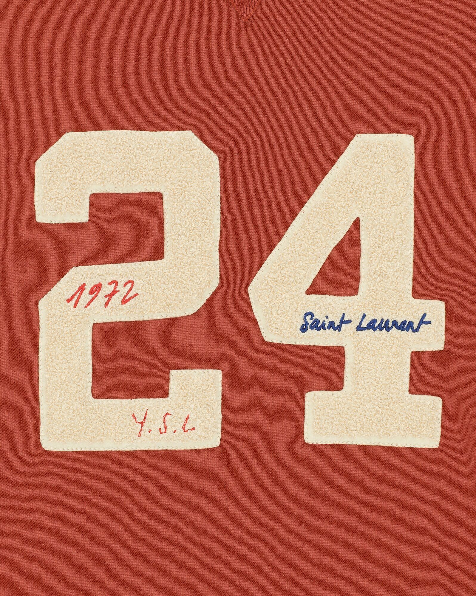 Saint Laurent Paris o1la1rc1a1225 731083 "24 Saint Laurent" Sweatshirt in Red Size US M / EU 48-50 / 2 - 3 Thumbnail
