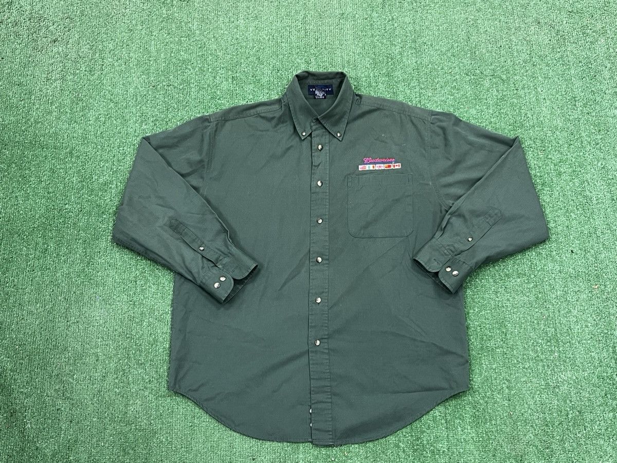 Budweiser × Vintage Y2K Budweiser Flags Work Shirt Size US M / EU 48-50 / 2 - 1 Thumbnail