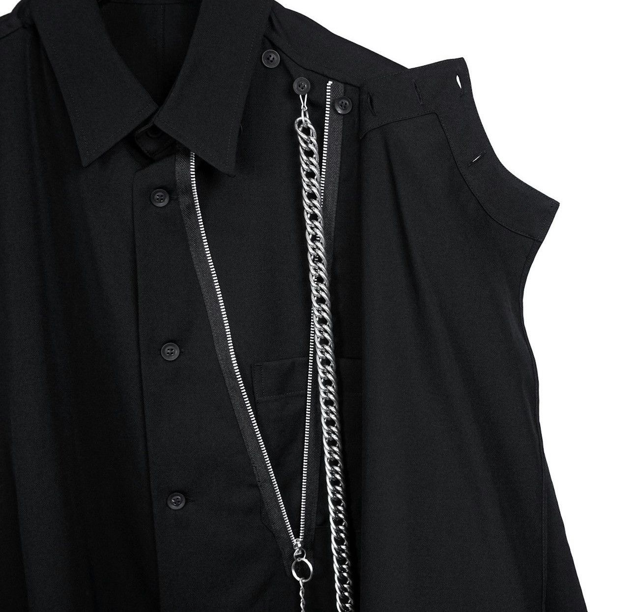 Yohji Yamamoto Yohji Yamamoto Pour Homme Chain Fastener Shirt - HR-B61-100 Size US M / EU 48-50 / 2 - 6 Thumbnail
