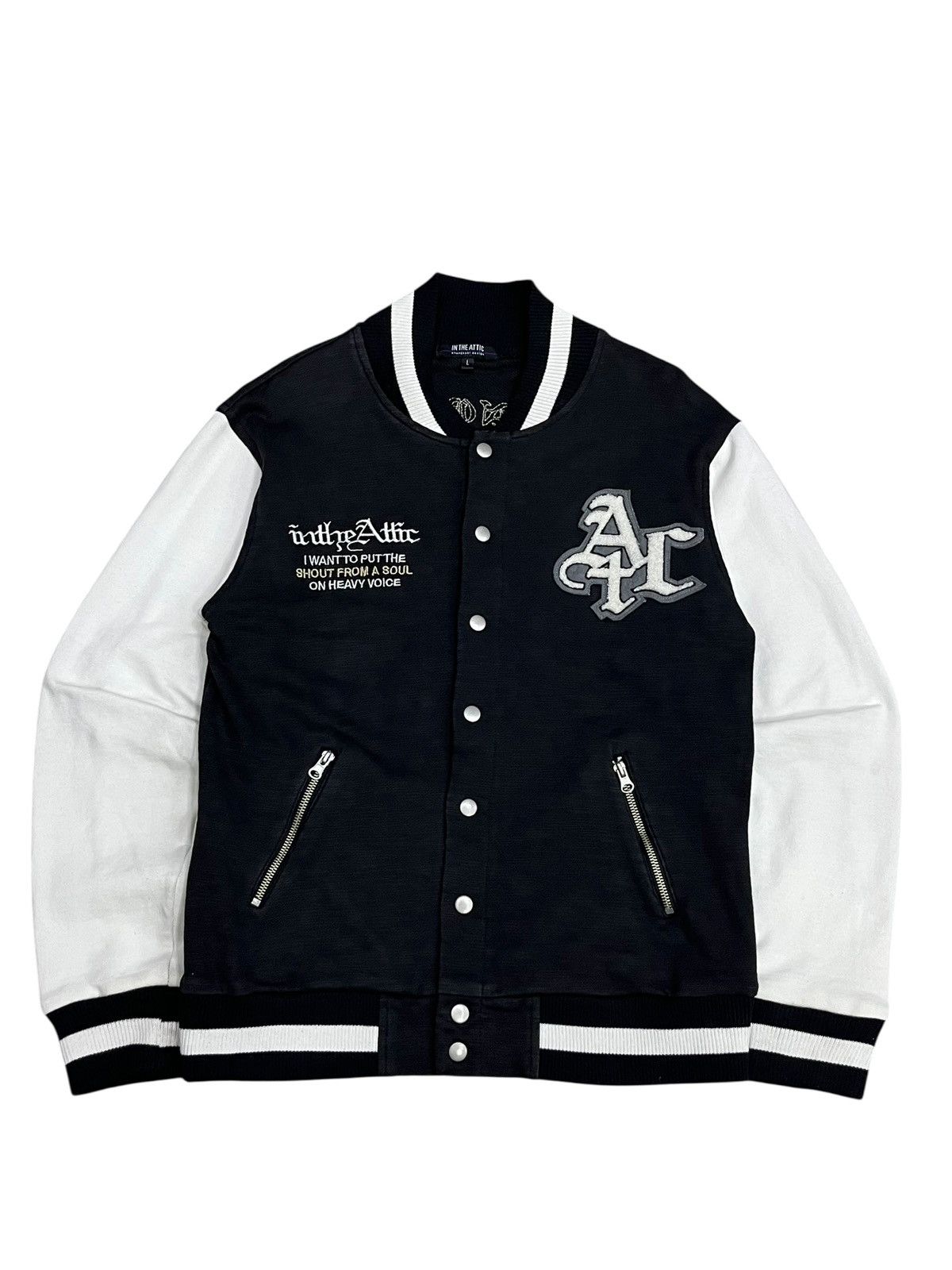 In The Attic 💀Vtg IN THE ATTIC Punk Varsity Jacket Death Brothers Skull Size US M / EU 48-50 / 2 - 3 Thumbnail