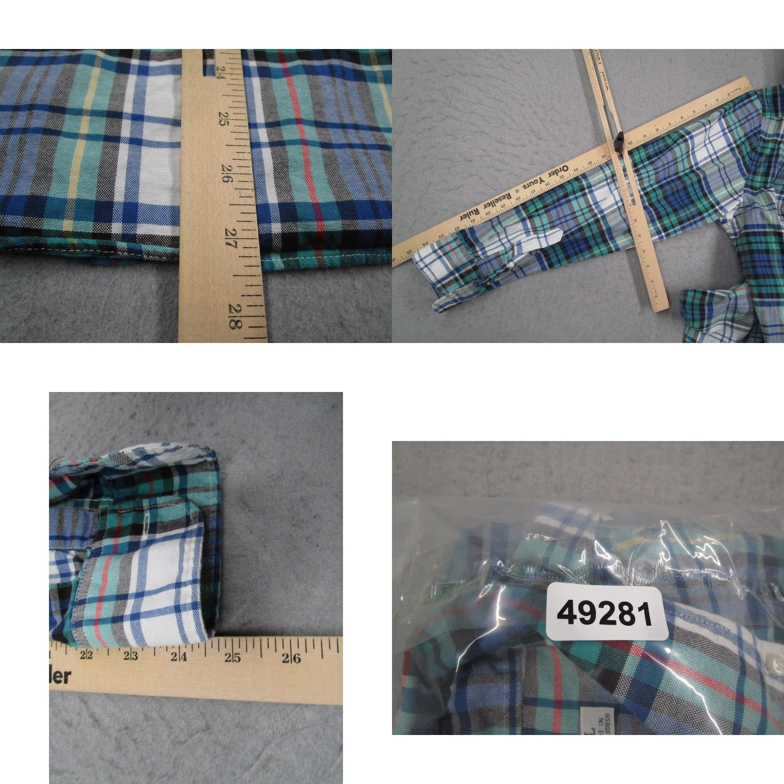 J.Crew J.Crew Shirt Mens Large Blue Green Plaid Oxford Slim Fit Button-Down Broken-In Mens Size US L / EU 52-54 / 3 - 8 Thumbnail